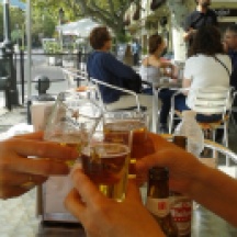 Salud! A beer in El Escorial.